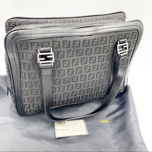 Fendi Handbags - Fendi Zuccha Ff Monogram Leather & Canvas Bag